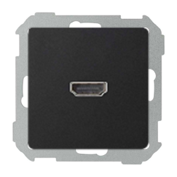Розетка HDMI Simon Simon 82 Concept Черный матовый (в сборе) 