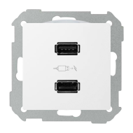 Розетка USB для зарядки устройств Simon Simon 82 Nature Белый (в сборе) 