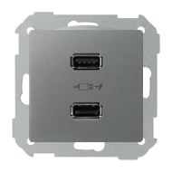 Розетка USB для зарядки устройств Simon Simon 82 Nature Алюминий (в сборе) 