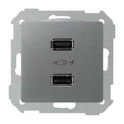 Розетка USB для зарядки устройств Simon Simon 82 Алюминий (в сборе) 