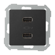 Розетка USB для зарядки устройств Simon Simon 82 Nature Графит (в сборе) 