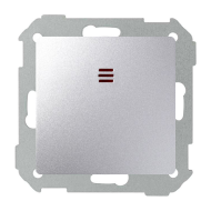 Выключатель одноклавишный с подсветкой Simon Detail select Холодный алюминий (в сборе) 
