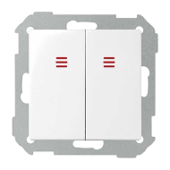 Выключатель двухклавишный с подсветкой Simon Simon 82 Nature Белый (в сборе) 