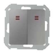 Выключатель двухклавишный с подсветкой Simon Simon 82 Nature Алюминий (в сборе) 