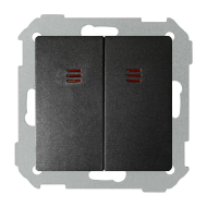 Выключатель двухклавишный с подсветкой Simon Simon 82 Nature Графит (в сборе) 