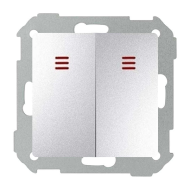 Выключатель двухклавишный с подсветкой Simon Simon 82 Concept Холодный алюминий (в сборе) 