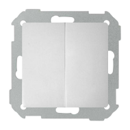 Выключатель двухклавишный Simon Detail select Белый (в сборе) 