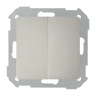 Выключатель двухклавишный Simon Detail select Слоновая кость (в сборе) 