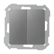Выключатель двухклавишный Simon Simon 82 Nature Алюминий (в сборе) 