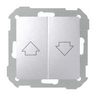 Выключатель кнопочный для рольставней Simon Detail select Холодный алюминий (в сборе) 