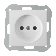 Розетка без заземления Simon Detail Белый (в сборе) 