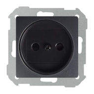 Розетка без заземления Simon Detail Графит (в сборе) 