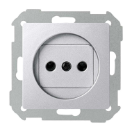 Розетка без заземления Simon Detail Холодный алюминий (в сборе) 