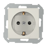 Розетка с заземлением и со шторками, винтовые клеммы Simon Simon 82 Nature Слоновая кость (в сборе) 