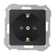Розетка с заземлением и со шторками, винтовые клеммы Simon Simon 82 Nature Графит (в сборе) 