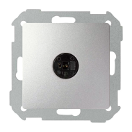 Розетка аккустическая Simon Detail select Холодный алюминий (в сборе) 