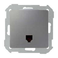 Розетка телефонная 1xRJ11 Simon Simon 82 Nature Алюминий (в сборе) 