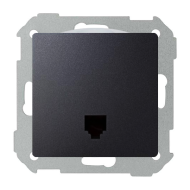 Розетка телефонная 1xRJ11 Simon Simon 82 Nature Графит (в сборе) 