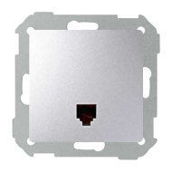 Розетка телефонная 1xRJ11 Simon Detail select Холодный алюминий (в сборе) 