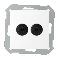 Розетка аккустическая двойная Simon Detail select Белый (в сборе) 
