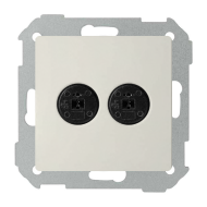 Розетка аккустическая двойная Simon Detail select Слоновая кость (в сборе) 