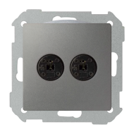 Розетка аккустическая двойная Simon Simon 82 Nature Алюминий (в сборе) 