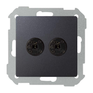 Розетка аккустическая двойная Simon Detail select Графит (в сборе) 