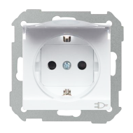Розетка с заземлением и с крышкой Simon Simon 82 Nature Белый (в сборе) 