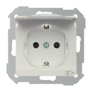 Розетка с заземлением и с крышкой Simon Simon 82 Nature Слоновая кость (в сборе) 