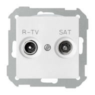 Розетка TV / SAT проходная Simon Simon 82 Белый (в сборе) 
