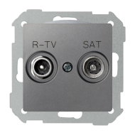 Розетка TV / SAT проходная Simon Simon 82 Алюминий (в сборе) 