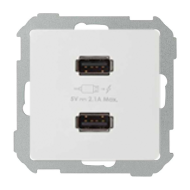 Розетка USB для зарядки устройств Simon Simon 82 Concept Белый матовый (в сборе) 