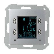 Терморегулятор электронный Simon Detail select Холодный алюминий (в сборе) 