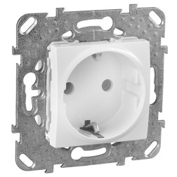 Розетка  с заземлением (винтовой зажим) SE Unica, белый 