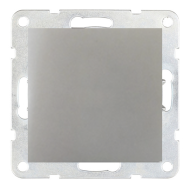 Выключатель одноклавишный Ecoplast LK80 Серебристый металлик (в сборе) 