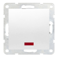 Выключатель одноклавишный с подсветкой Ecoplast LK80 Белый (в сборе) 