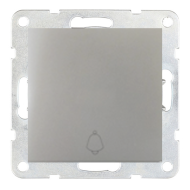 Кнопка (выключатель без фиксации) Ecoplast LK80 Серебристый металлик (в сборе) 