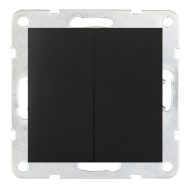 Переключатель двухклавишный (проходной) Ecoplast LK80 Черный бархат (в сборе) 