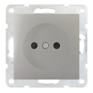 Розетка без заземления Ecoplast LK80 Серебристый металлик (в сборе) 