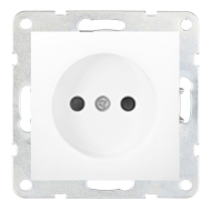 Розетка без заземления Ecoplast LK80 Белый (в сборе) 