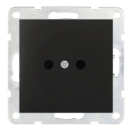 Розетка без заземления Ecoplast LK80 Черный бархат (в сборе) 