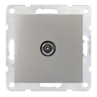 Розетка TV простая Ecoplast LK80 Серебристый металлик (в сборе) 