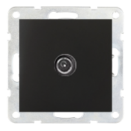 Розетка TV простая Ecoplast LK80 Черный бархат (в сборе) 