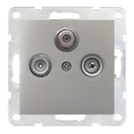 Розетка TV / SAT простая Ecoplast LK80 Серебристый металлик (в сборе) 
