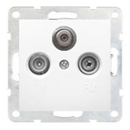 Розетка TV / SAT простая Ecoplast LK80 Белый (в сборе) 