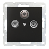 Розетка TV / SAT простая Ecoplast LK80 Черный бархат (в сборе) 