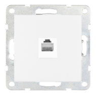 Розетка компьютерная 1xRJ45 UTP 5e категории Ecoplast LK80 Белый (в сборе) 