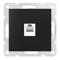 Розетка компьютерная 1xRJ45 UTP 5e категории Ecoplast LK80 Черный бархат (в сборе) 