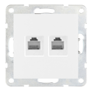 Розетка компьютерная двойная 2xRJ45 UTP 5e категории Ecoplast LK80 Белый (в сборе) 