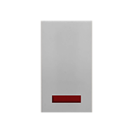 Выключатель одноклавишный с подсветкой на 1 модуль Ecoplast LK45 Серебристый металлик (в сборе) 